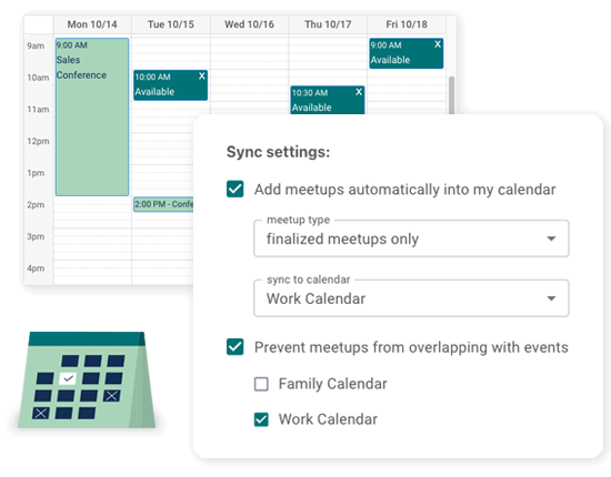 Sync your meetings with your Google Calendar or Microsoft Outlook/Teams