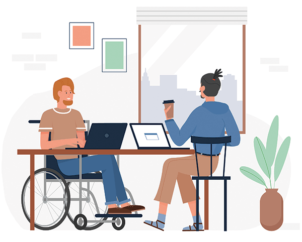 A couple meeting for coffee in a coffee shop