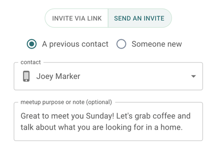 Client invitation interface with customizable email and text templates
