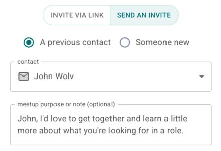 Talent acquisition meeting invitation system with email and SMS templates