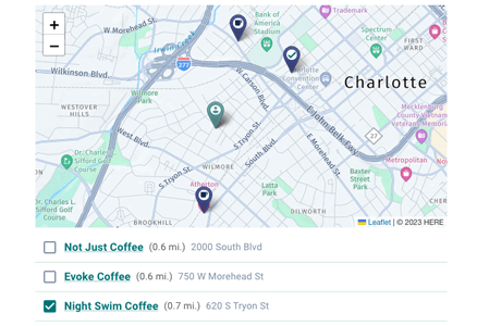 Screenshot for location focused scheduling